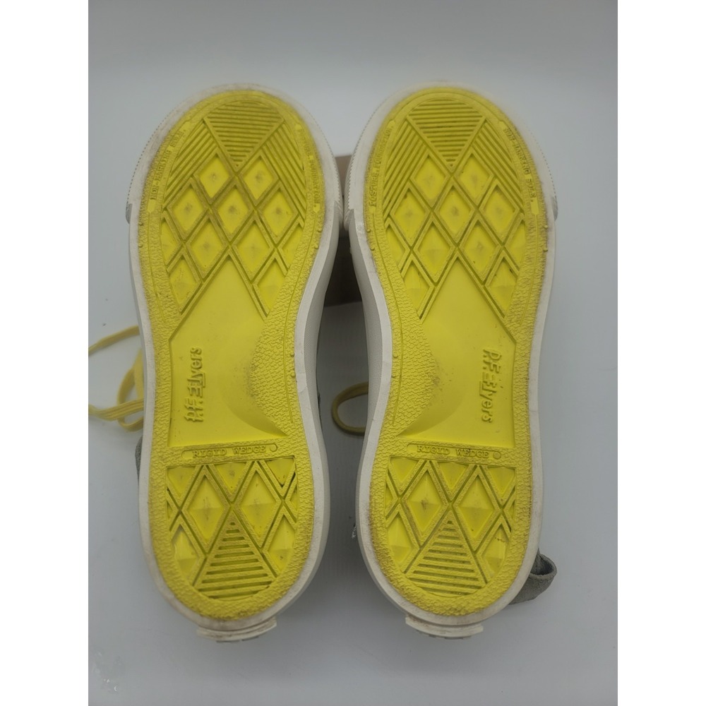 P.F. Flyers All-American Hi Gray Suede Sneakers Women's 7 Yellow Laces New - Picture 7 of 10